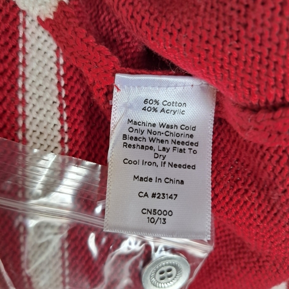 Talbots Red and White Striped Sweater with Navy Anchor NWT - Picture 9 of 12